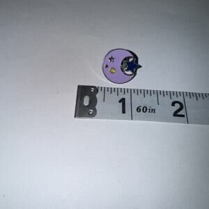 Purple Moon With Blue Star Pin Brooch